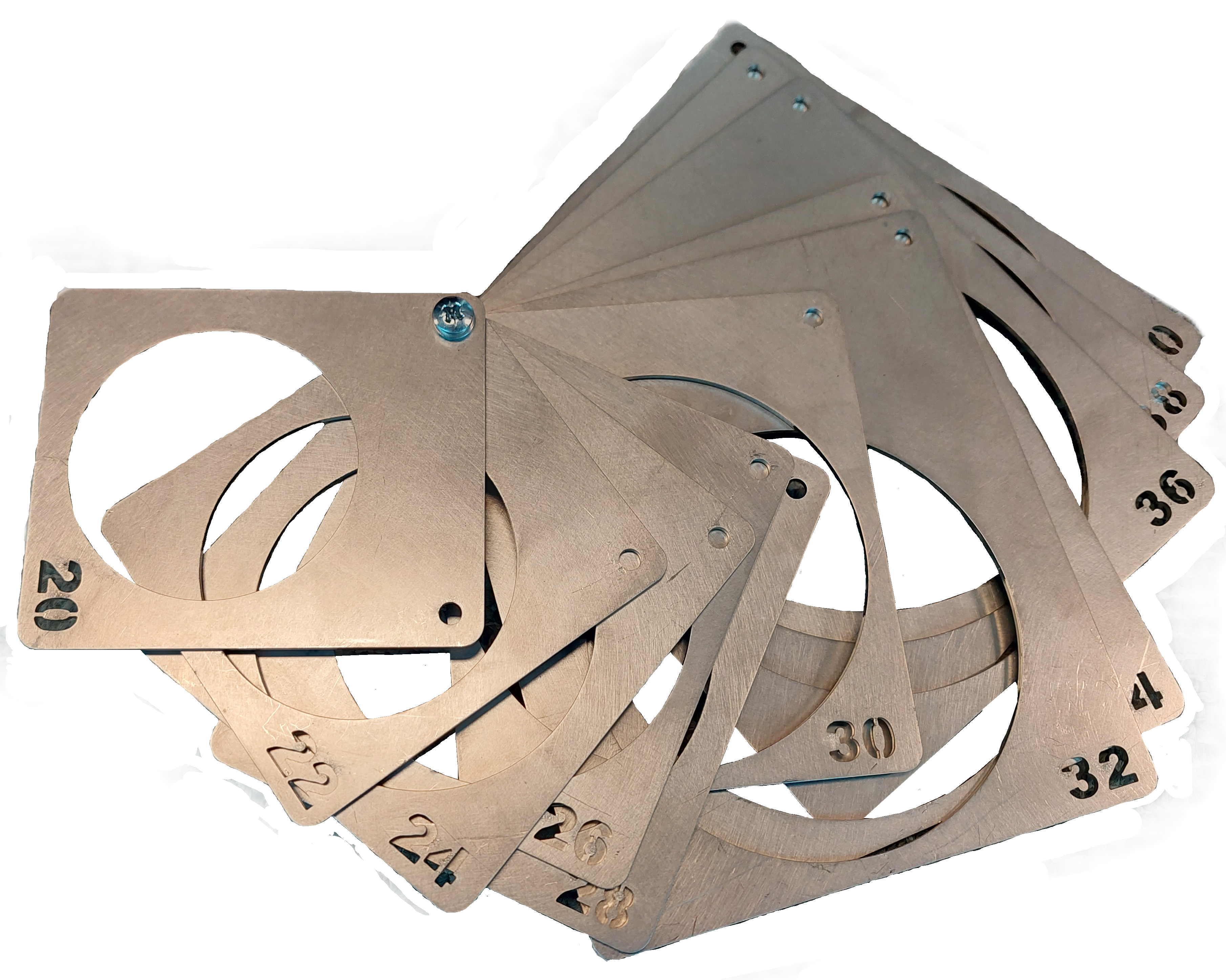 Bollenmaat RVS waaier 20 t/m 40