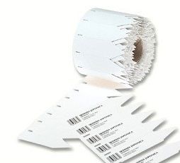 hdpe steeketiket 10x2cm wit  1250/rol