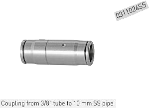 rvs 303 fitting 3/8" x 10mm