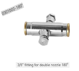 messing fitting dubbele nozzle 3/8''