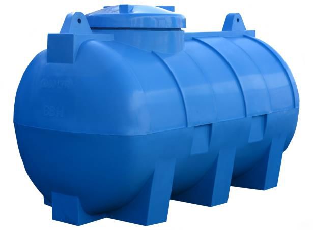 vloeistoftank horizontaal 3000L blauw