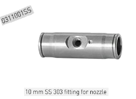 rvs fitting enkele nozzle 10mm