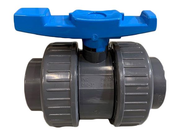 pvc kogelkraan TP 1x wartel blauw 25mm