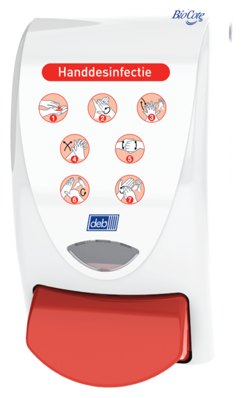 dispenser rood sc 1 liter (desinfectie)