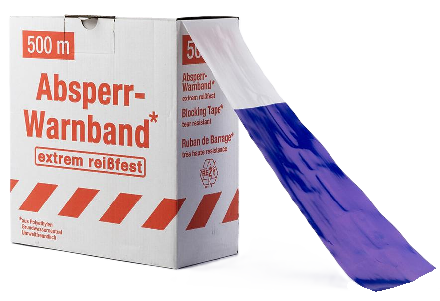 afzetlint blauw/wit 80mm 500m/rol