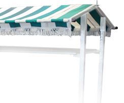 deense kar linnen luifeldoek groen/wit