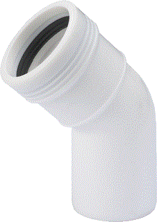 ppc bocht mof/spie 45° 40mm wit
