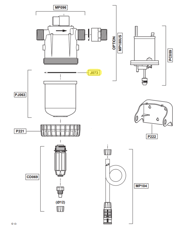 Dosatron O-ring pomphuis D45