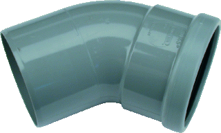 pvc bocht mof/spie 45° 110mm grijs