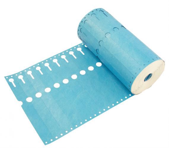 sleufetiket 22x2,55 blauw 1000/rol