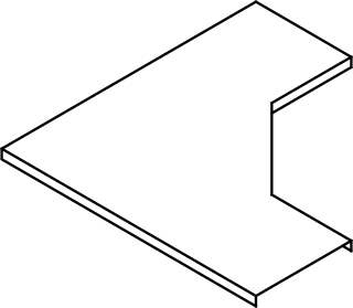 hoekstukdeksel tbv kabelgoot 70mm