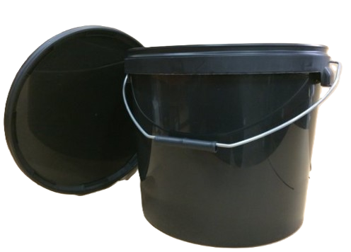 Emmer 17,6L  zwart kunststof hengsel