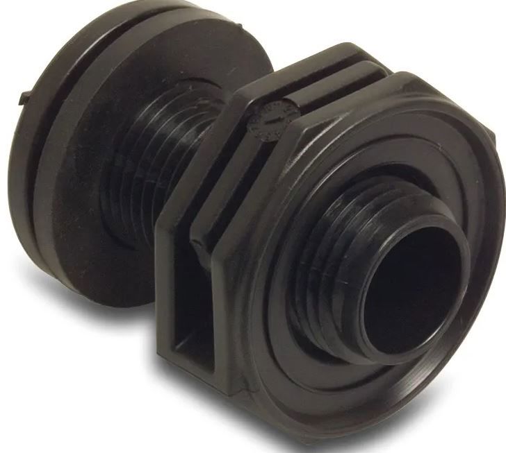 pp doorvoerkoppeling 1"bu 10 bar