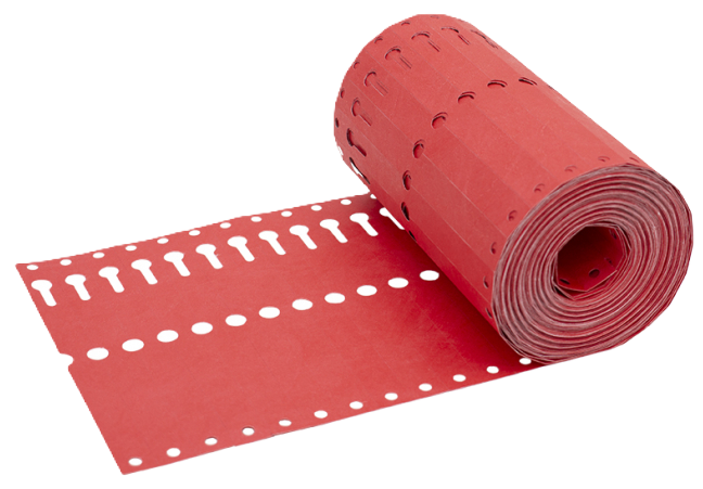 sleufetiket 16x1,27 rood 1000/rol