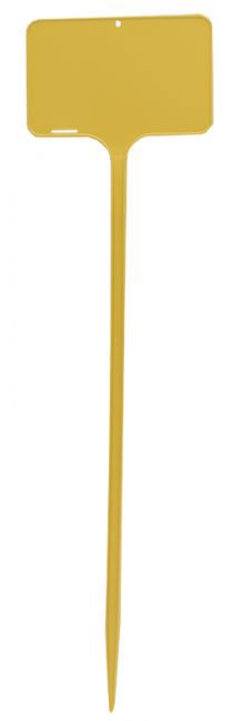 plaatetiket 74x20x12,4 geel recht 25/zak