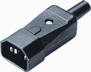 stekker 250V 10A 3p c14 male zwart