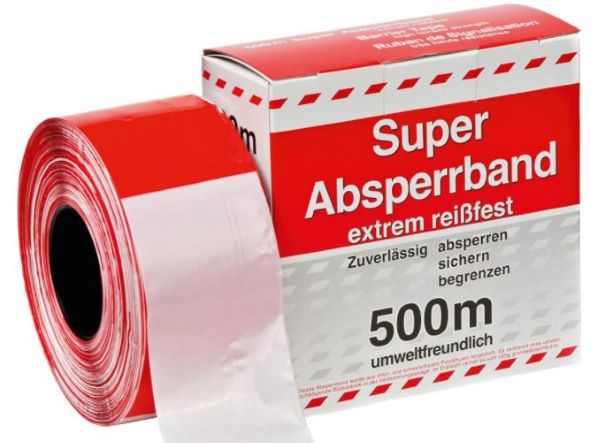 afzetlint rood/wit 80mm 500m UVbestendig
