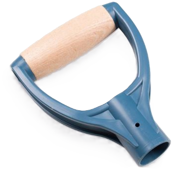 D-greep kunststof blauw 30mm gat