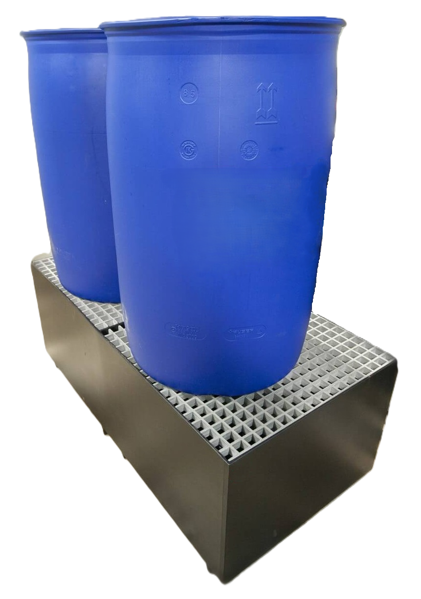 hdpe lekbak 1400x700x250mm met rooster