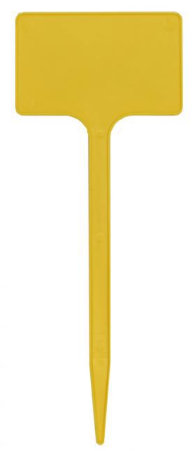 plaatetiket 30x6x4,5cm geel recht 100/zk