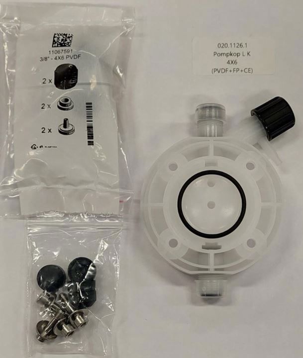 pompkop "N" 6x8mm loog PVDF+EP EPDM