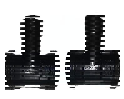 ppc T-stuk 3xmof 90° 50mm zwart