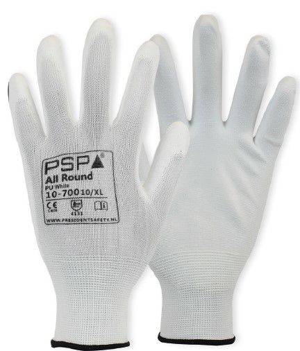 handschoen Allround pu nylon wit M