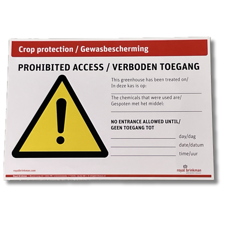 Kaart "verboden toegang ivm GBM"