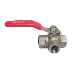 rvs 3-wegkraan l-boring 1" 25bar