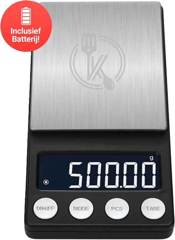 weegschaal 0,01 tot 500 gram zwart rvs