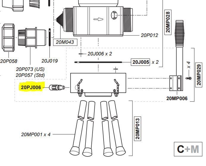 Dosatron aftapkraan/stop D20S