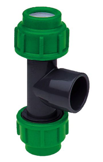 pvc/pe T-stuk 20klemx32lijmx20klem