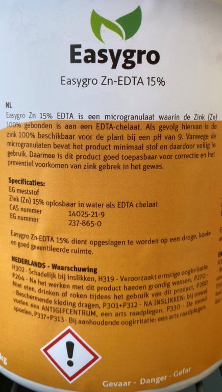 Easygro zinkchelaat Zn-EDTA 15% 1kg