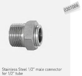 rvs 303 fitting ½" x ½" bu