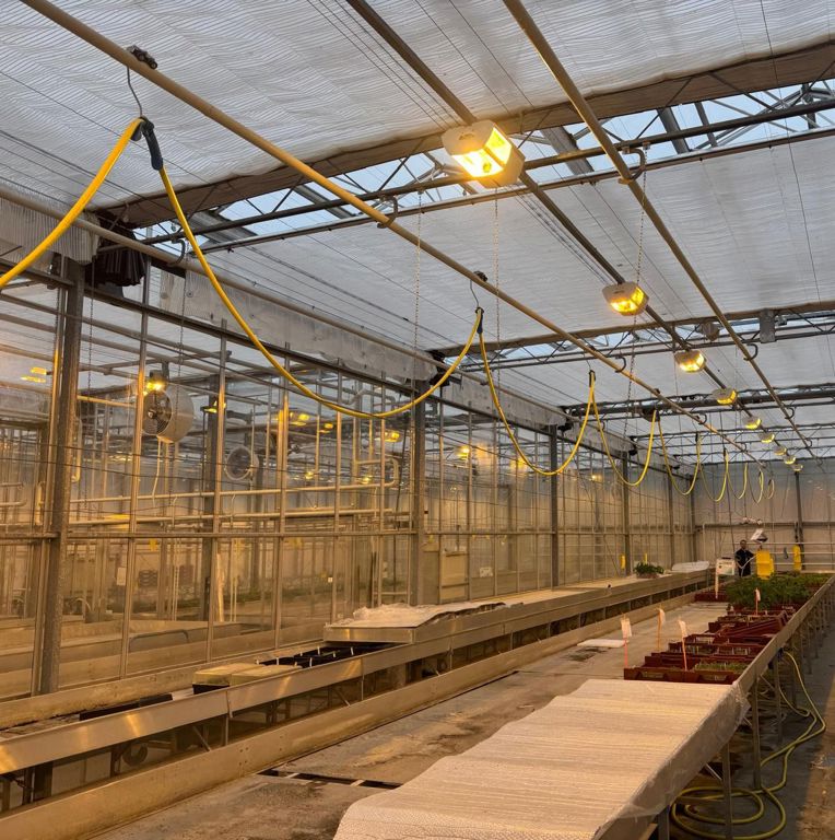 12 monorailkarren+slang tricoflex ¾" 50m