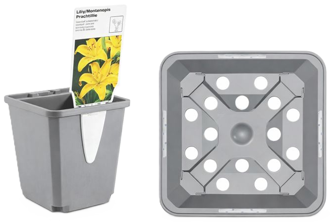 Teku pot MQC11x11x12 grijs 378/doos