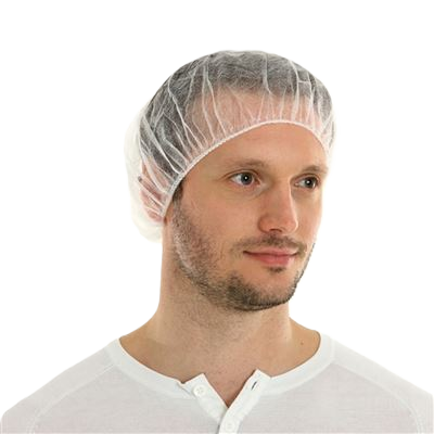 baret pp wokkel 52cm wit 100/zak