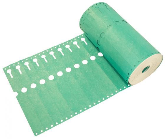 sleufetiket 22x2,55 groen 1000/rol