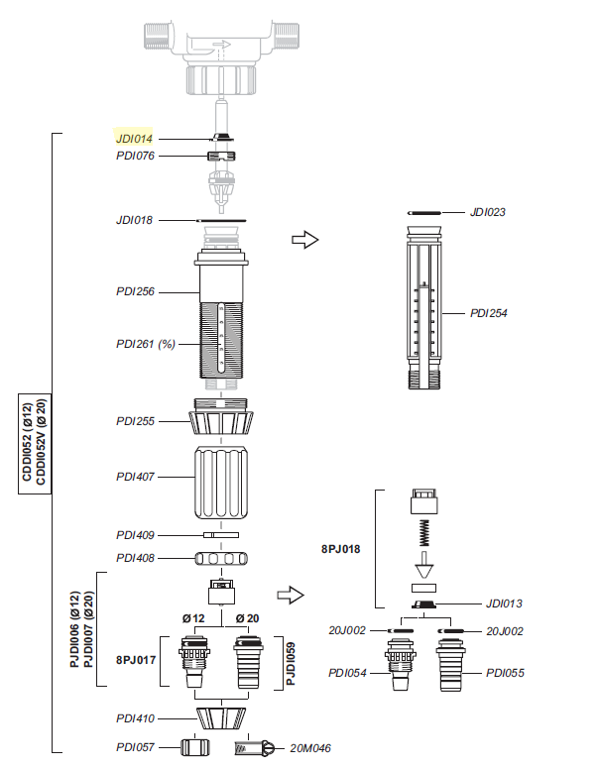 Dosatron injectie rubber DI150