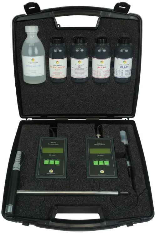 EC/pH-meter voor grond in koffer