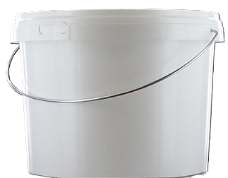 emmer 5ltr wit met metalen beugel 25/pak