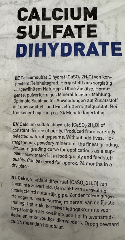 gips/calciumsulfaat poeder 25kg/zak