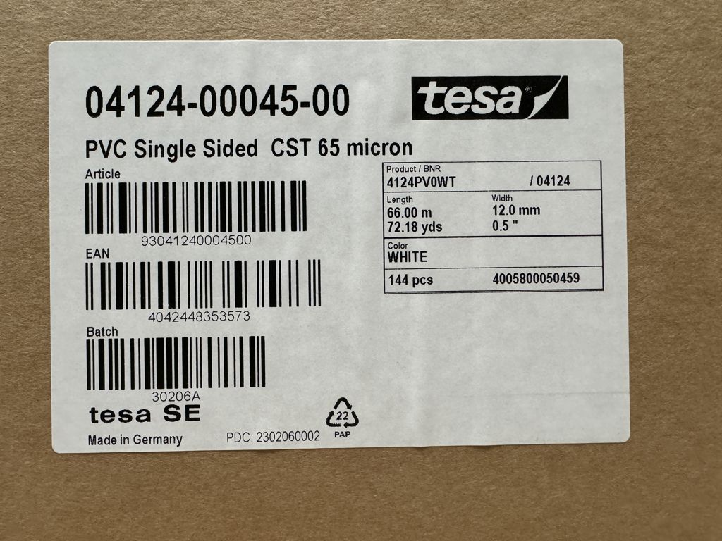 tape wit Tesa 12mm 66m/rol
