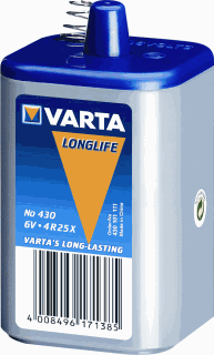 batterij Varta 6V blok 4R25 1/pak