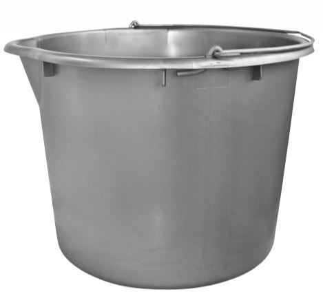 emmer 20ltr grijs zwaar met schenktuit