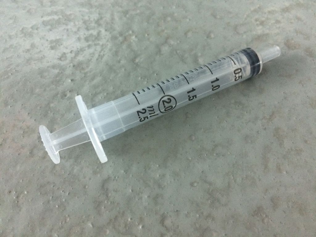 injectiespuit 2ml luer met rub zuiger