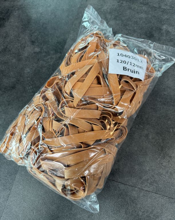 elastiek 120x12 bruin 1kg/zak