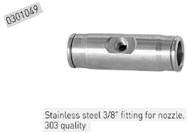 rvs 303 fitting enkele nozzle  3/8"