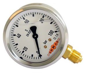 manometer 0-100bar onderaansluiting