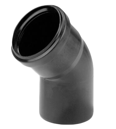 ppc bocht mof/mof 45° 50mm zwart